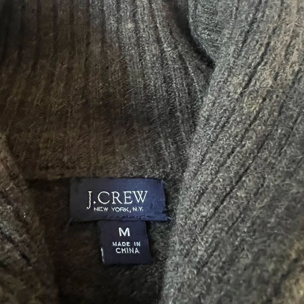 J. Crew Mens Green Cowl neck Sweater